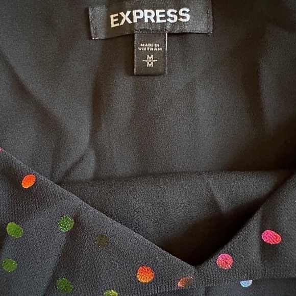 Express Rainbow Polkadot Spaghetti Strap Swing Tank In Black Size M - Picture 4 of 6